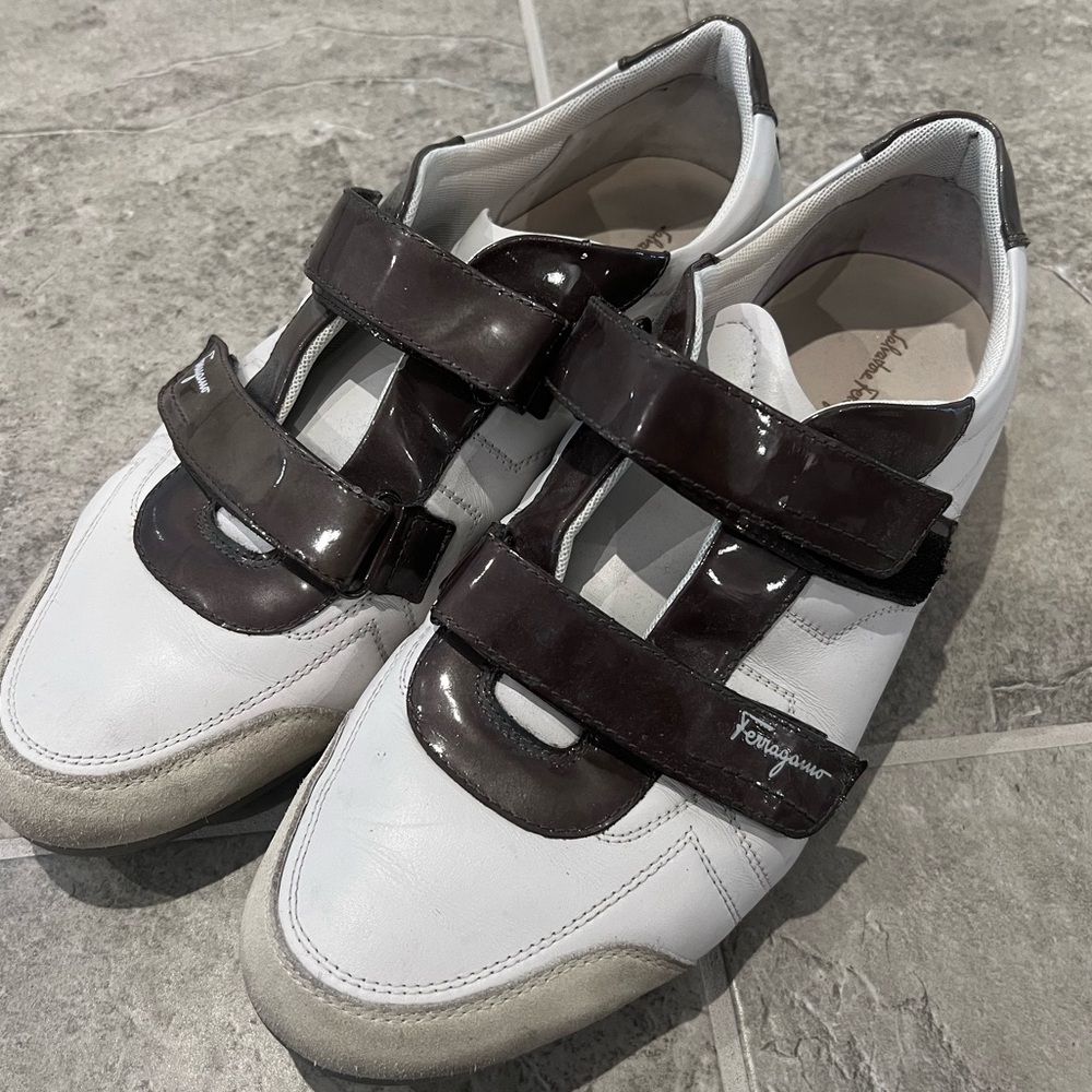 Farragamo Velcro Strap Sneakers